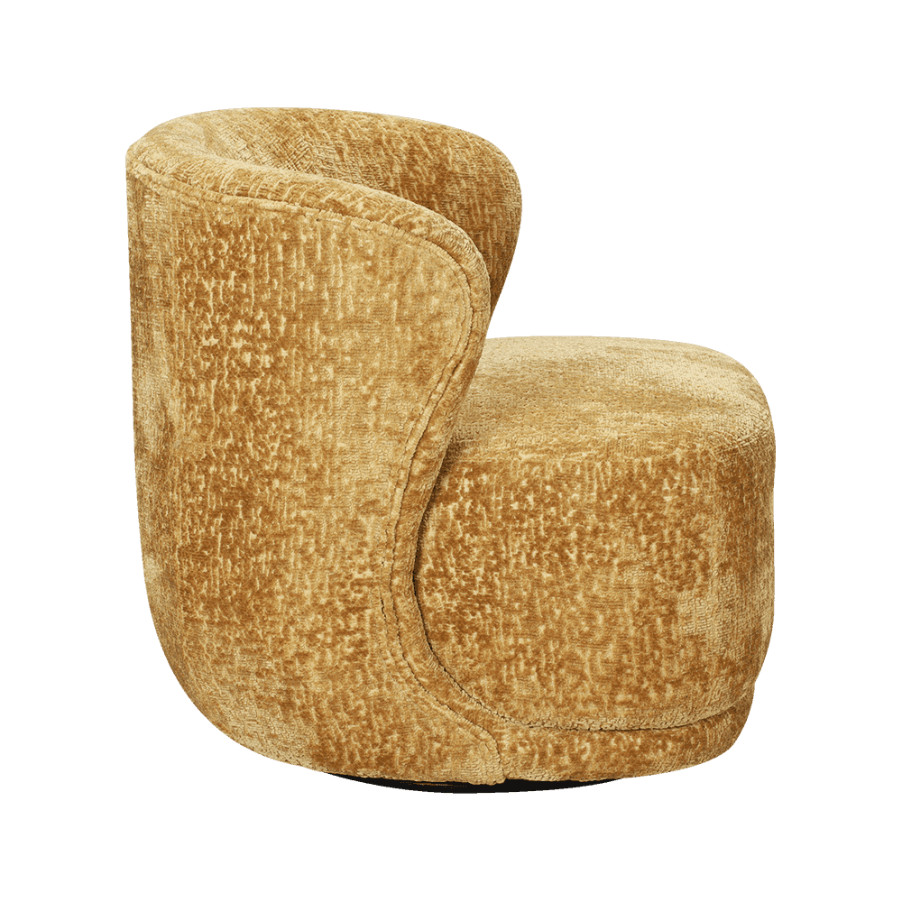 毛皮のような完全に布張りのラウンジチェア