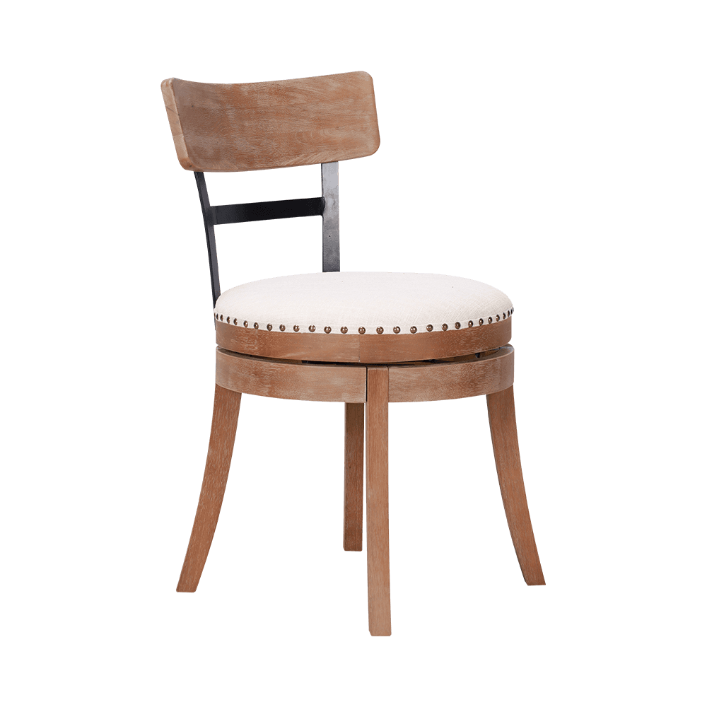 丸いクッションソリッドウッドダイニングチェア