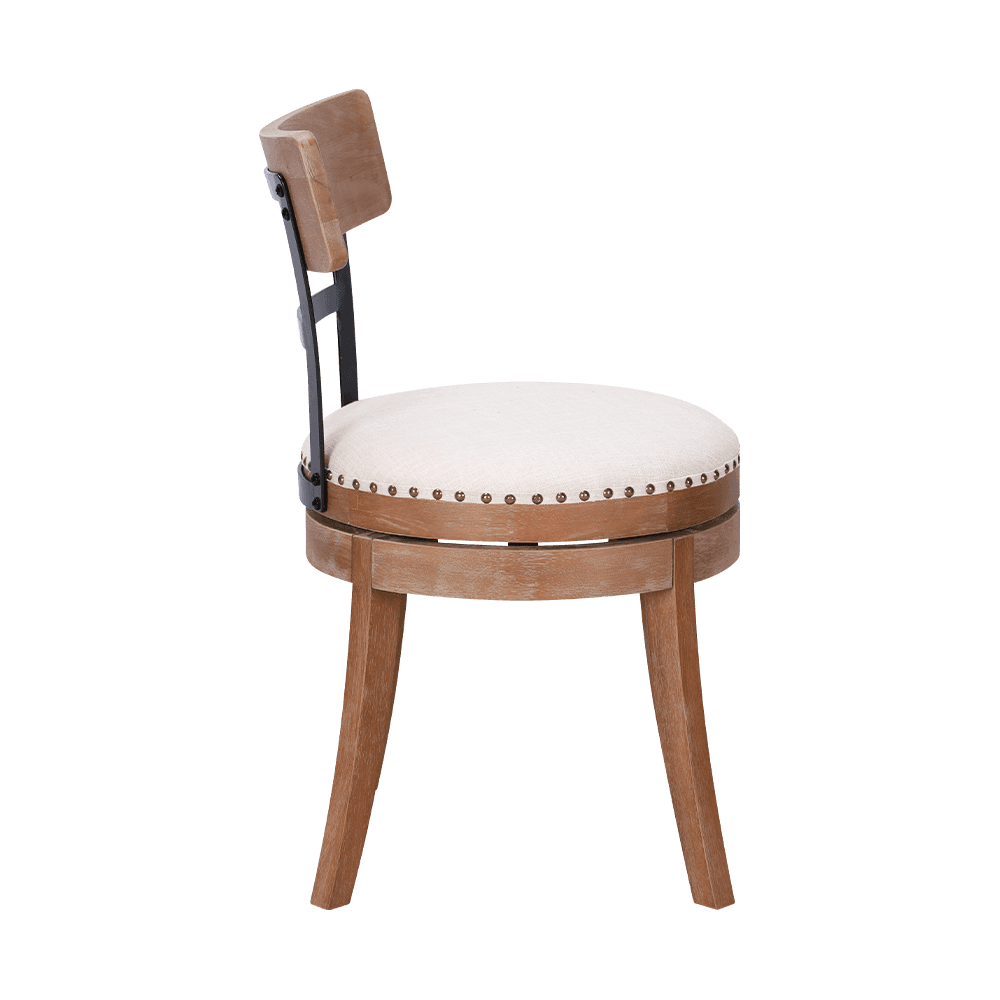 丸いクッションソリッドウッドダイニングチェア