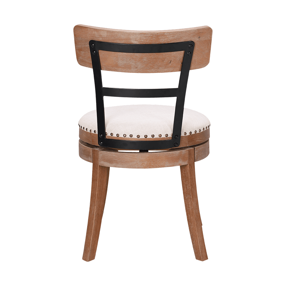 丸いクッションソリッドウッドダイニングチェア