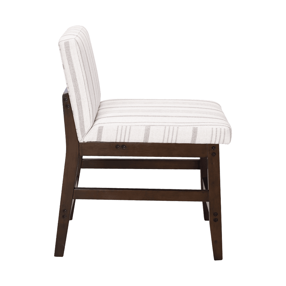 縞模様の生地の固形材のダイニングチェア