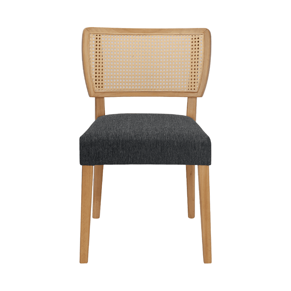 バックレスト付きの灰色の木製ダイニングチェア