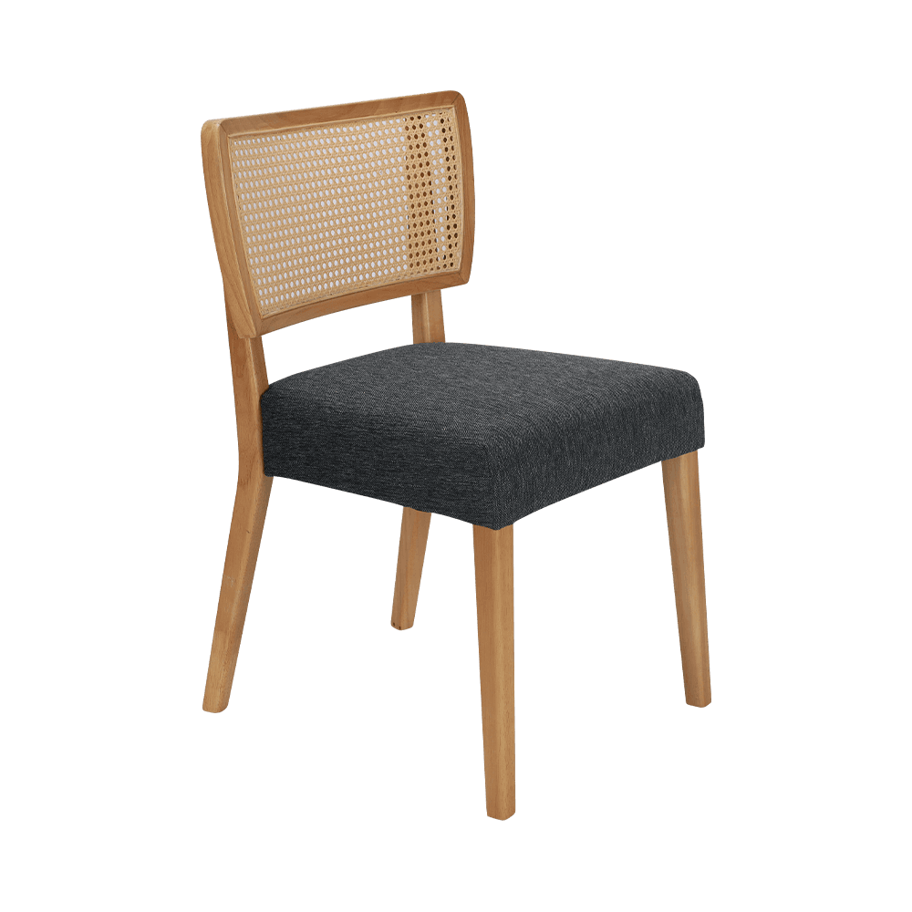 バックレスト付きの灰色の木製ダイニングチェア