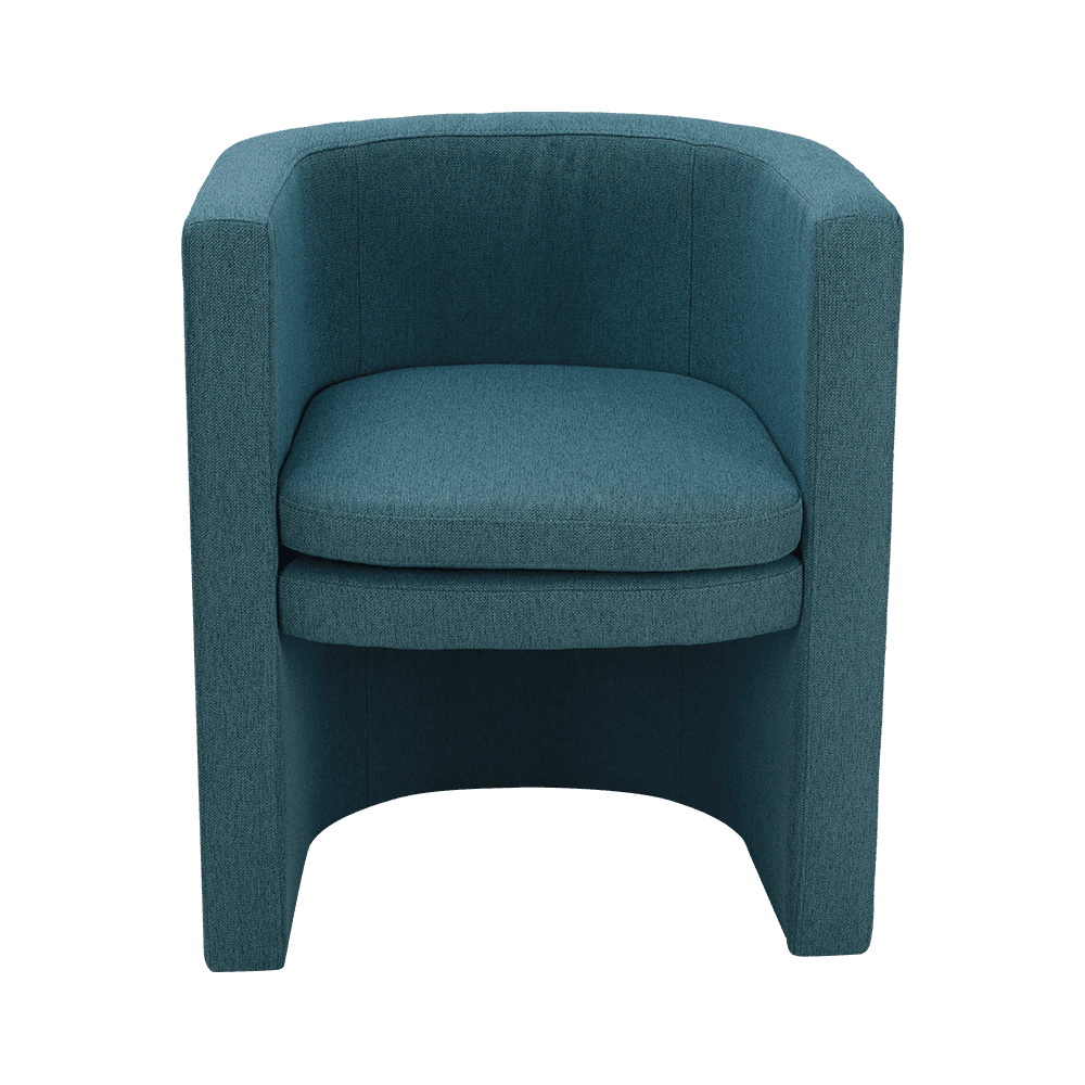 ネイビーブルーの木製フレーム休憩椅子