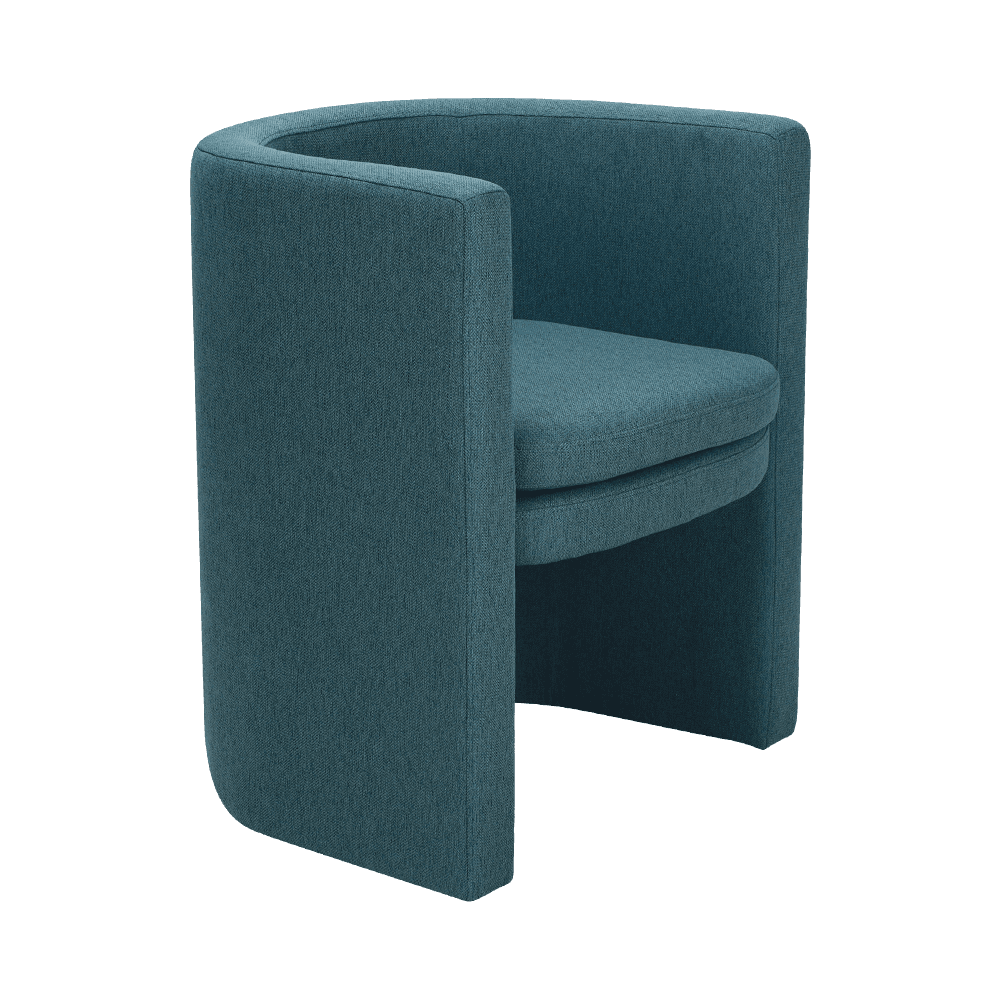 ネイビーブルーの木製フレーム休憩椅子