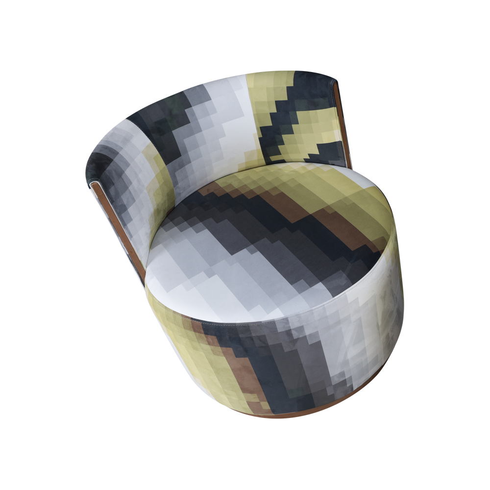 丸いアームレスラウンジチェア