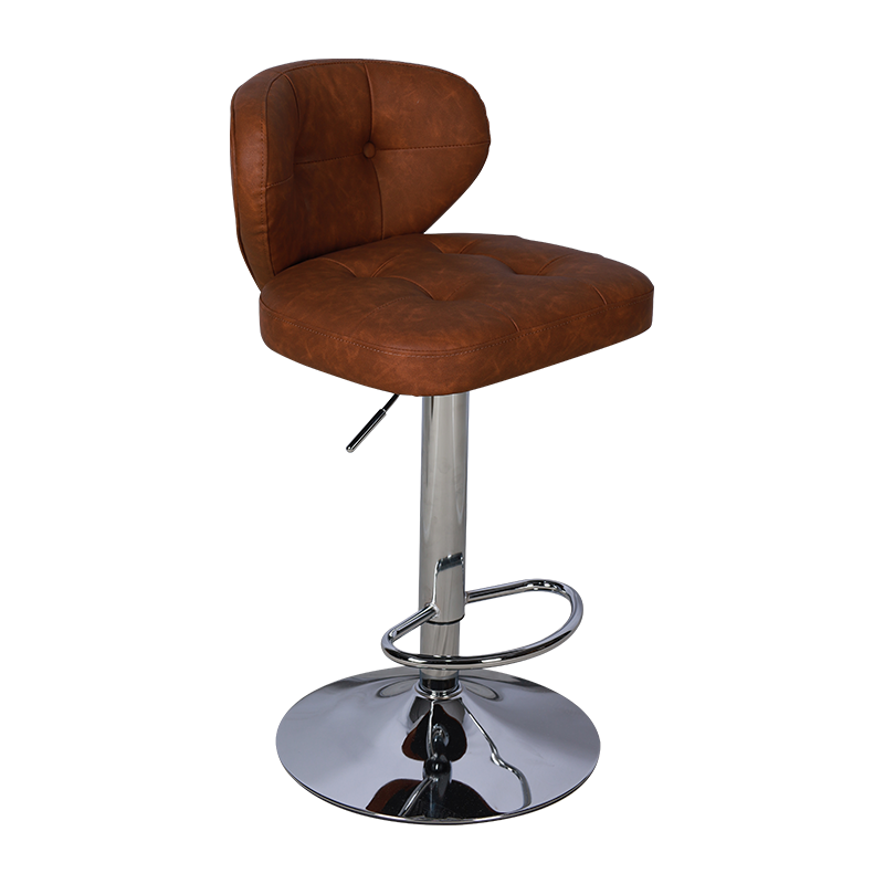 布張りのハイレッグメタルバースツール